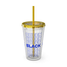 Load image into Gallery viewer, Black Queen Tumbler with Straw, 16oz