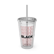 Load image into Gallery viewer, Black Queen Tumbler with Straw, 16oz