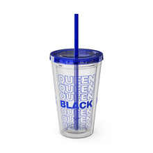 Load image into Gallery viewer, Black Queen Tumbler with Straw, 16oz