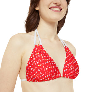 Unapologetic tiled (Red) Bikini Top