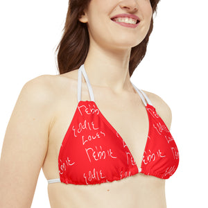 Eddie Loves Debbie (Red) Bikini Top