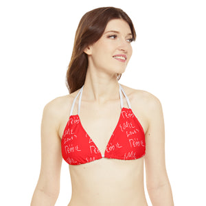 Eddie Loves Debbie (Red) Bikini Top