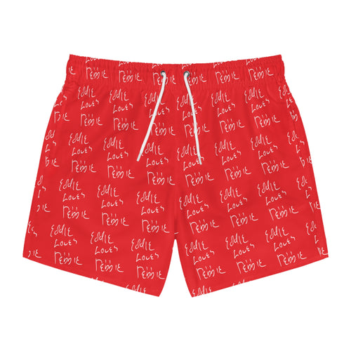 Eddie Loves Debbie Swim Trunks (Red)