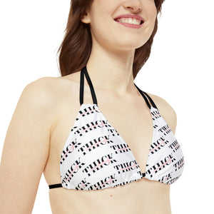 Unapologetically Thick tiled (White) Bikini Top