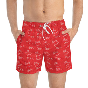 Eddie Loves Debbie Swim Trunks (Red)